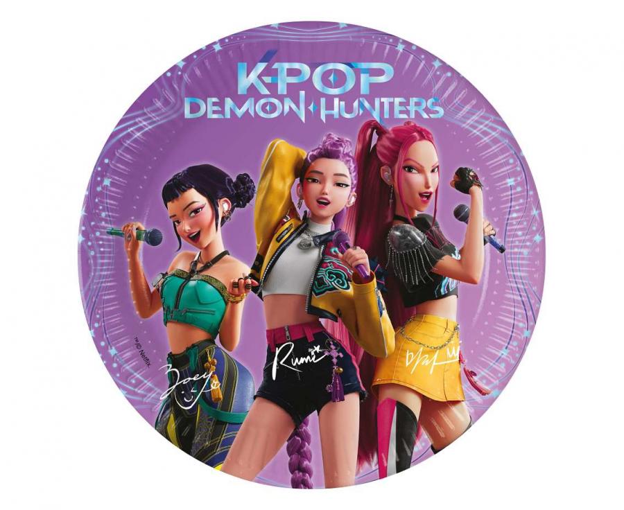 Popierinės lėkštutės "K - pop" Demon Hunters (8vnt./20cm)