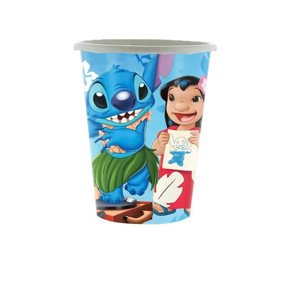 Popieriniai puodeliai "Stitch" (10vnt/250ml)