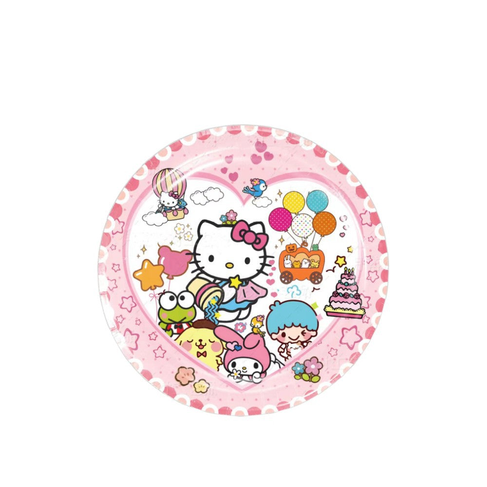 Popierinės lėkštutės "Hello Kitty " (10 vnt./18 cm)