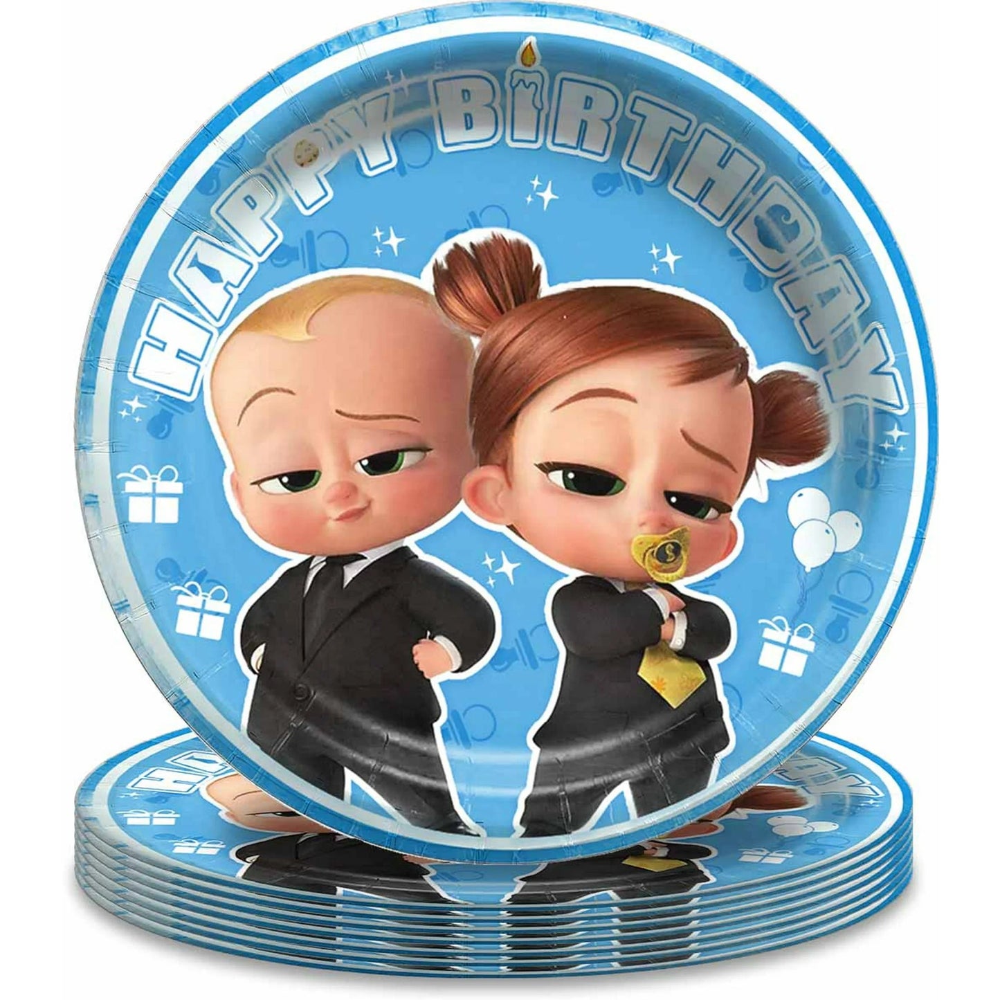 Popierinės lėkštutės "Baby Boss", (10 vnt./18 cm)