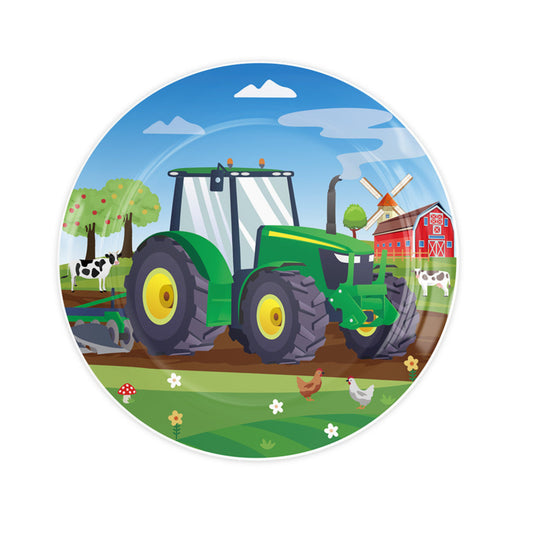 Popierinės lėkštutės "Traktorius", (10 vnt./18 cm)