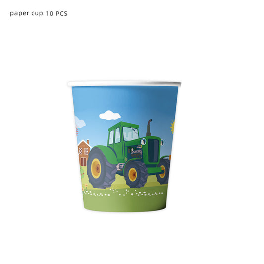 Popieriniai puodeliai "Traktorius", (10vnt/250ml)