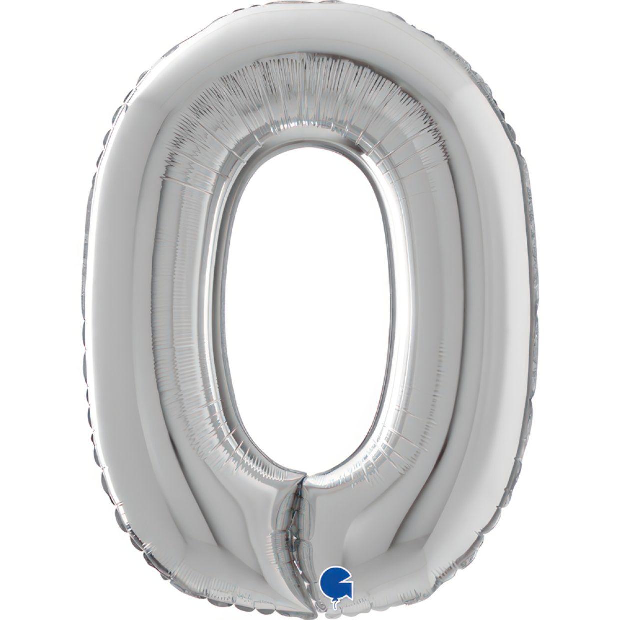 Sidabrinės spalvos folinis balionas skaičius nuo 0 iki 9, 66cm