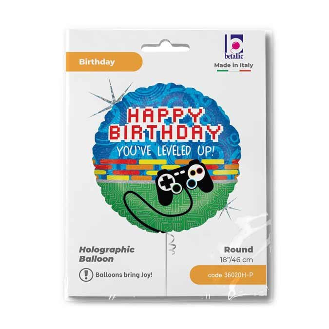 Folinis balionas "Happy birthday Gamer " 46cm