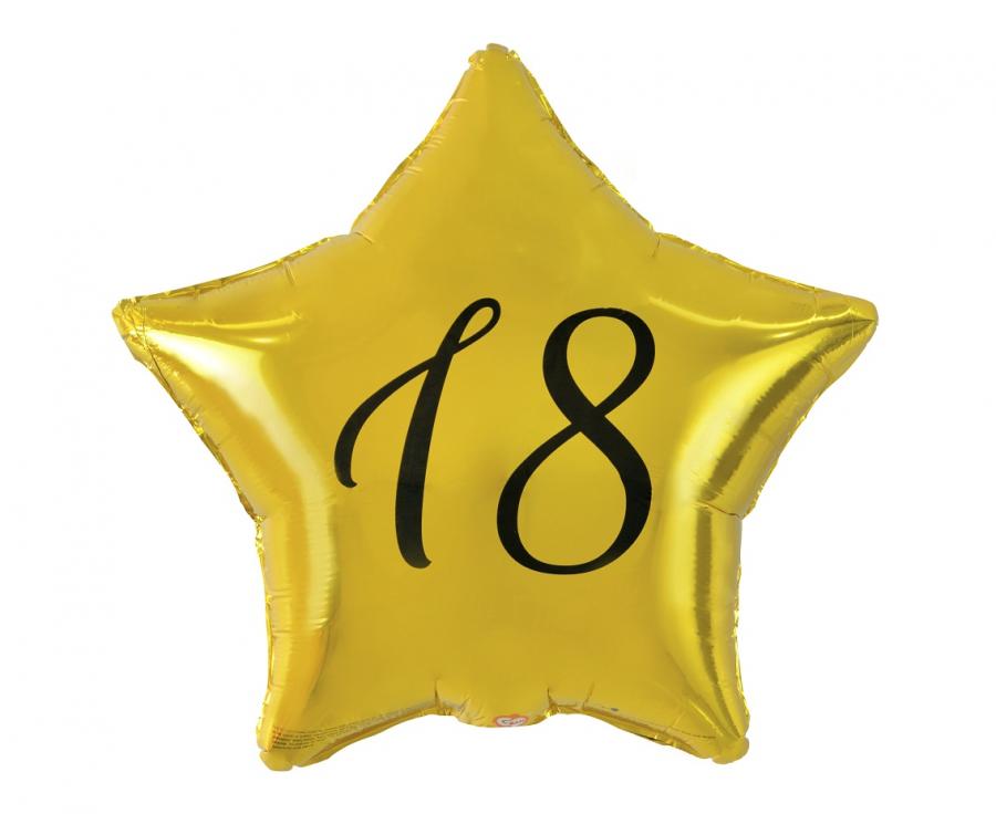 Folinis balionas auksinės spalvos "Žvaigždė 18" (Copy)