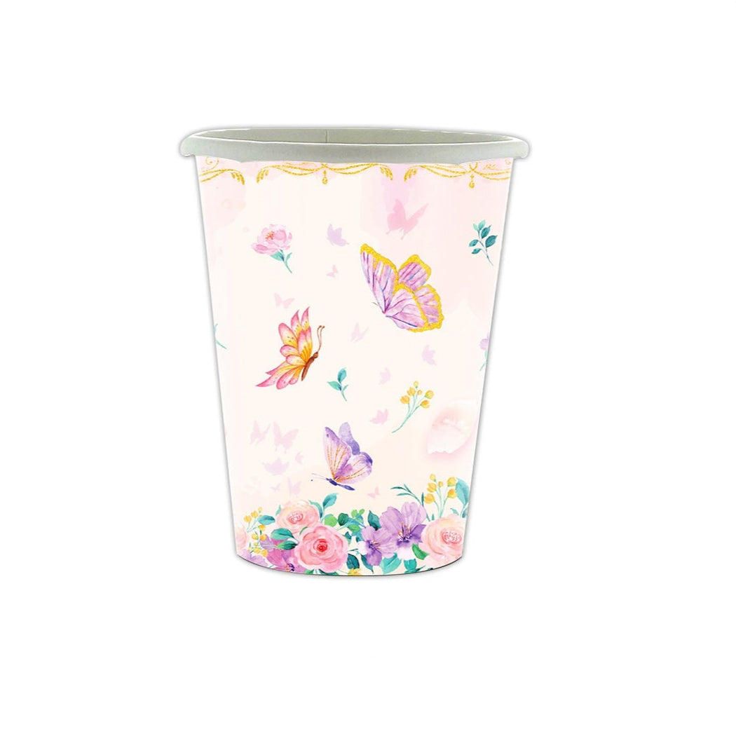 Popieriniai puodeliai "Drugeliai" (10vnt/250ml)