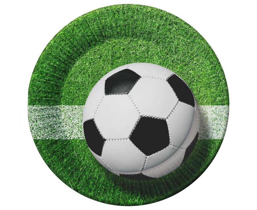 Popierinės lėkštutės "Futbolas" (6 vnt./18 cm)