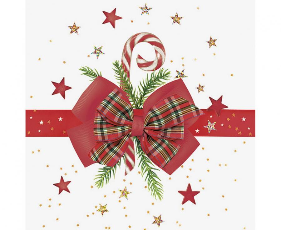 Servetėlės „Kalėdų kaspinas" ,33 x 33 cm / 20 pcs.