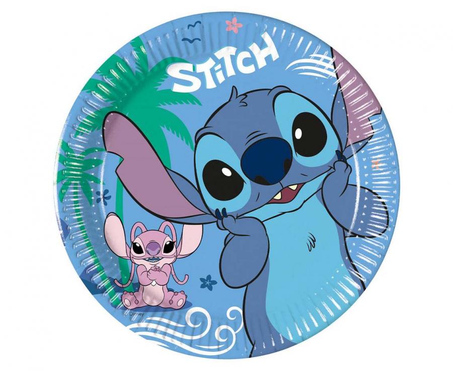 Popierinės lėkštutės "Stitch", (8 vnt./20 cm)