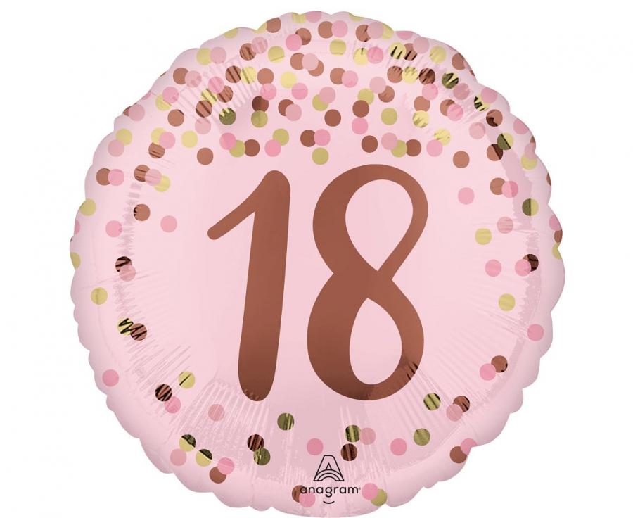 Folinis balionas "18 metų sukaktis" rožinis