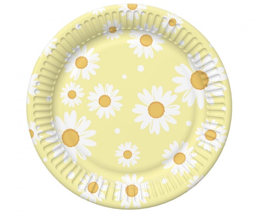 Popierinės lėkštutės "Ramunės gėlės" (6vnt./18cm)