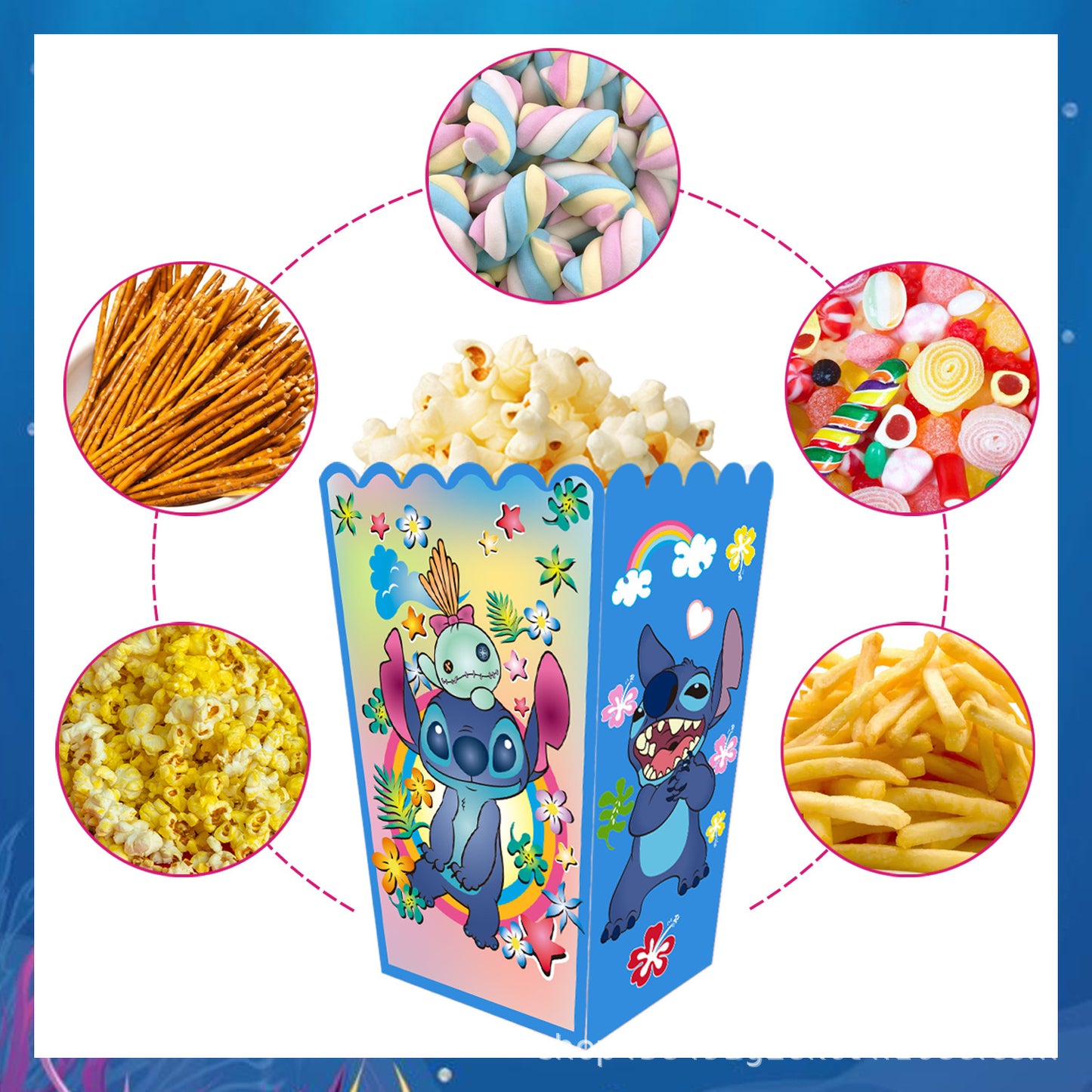 Spragėsių dežutės " Stitch" 10 vnt. 6.3x9.2x13 cm