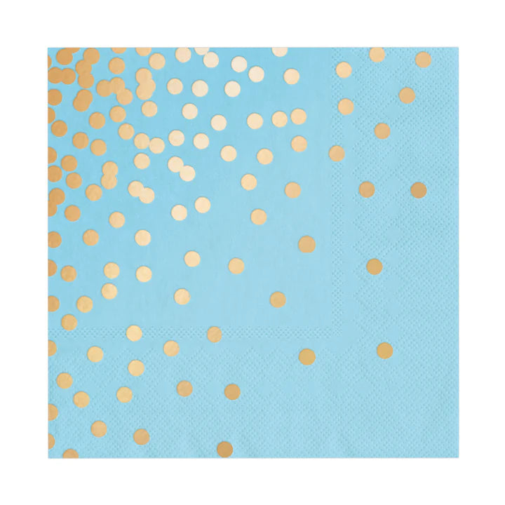 Servetėlės „Mėlynos su auksiniais taškeliais" , 33 x 33 cm / 10 vnt.