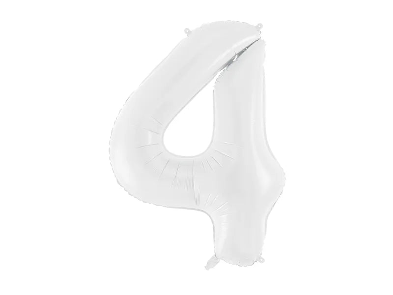 Baltos spalvos foliniai balionai skaičiai nuo 0 iki 9 , 86cm