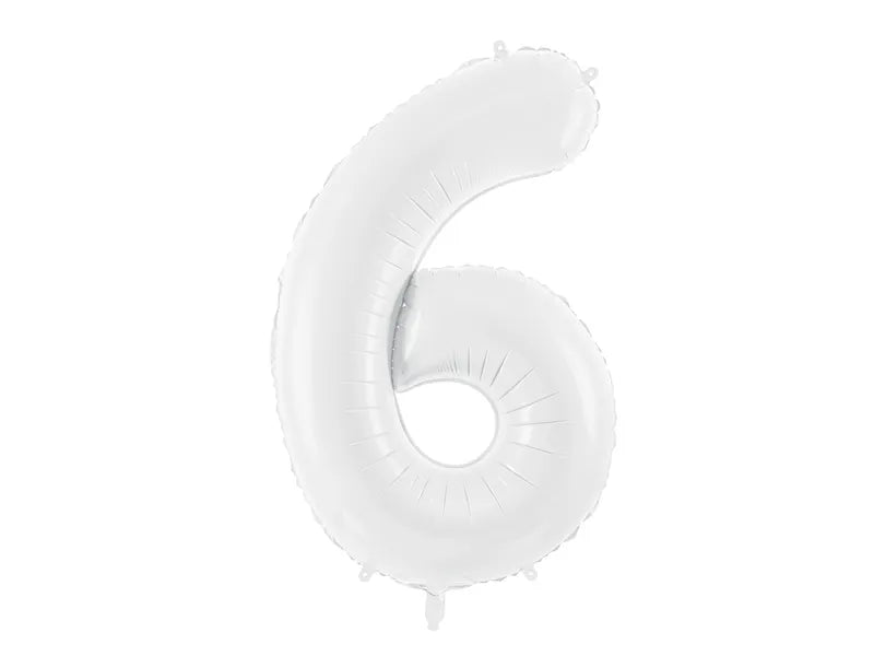Baltos spalvos foliniai balionai skaičiai nuo 0 iki 9 , 86cm