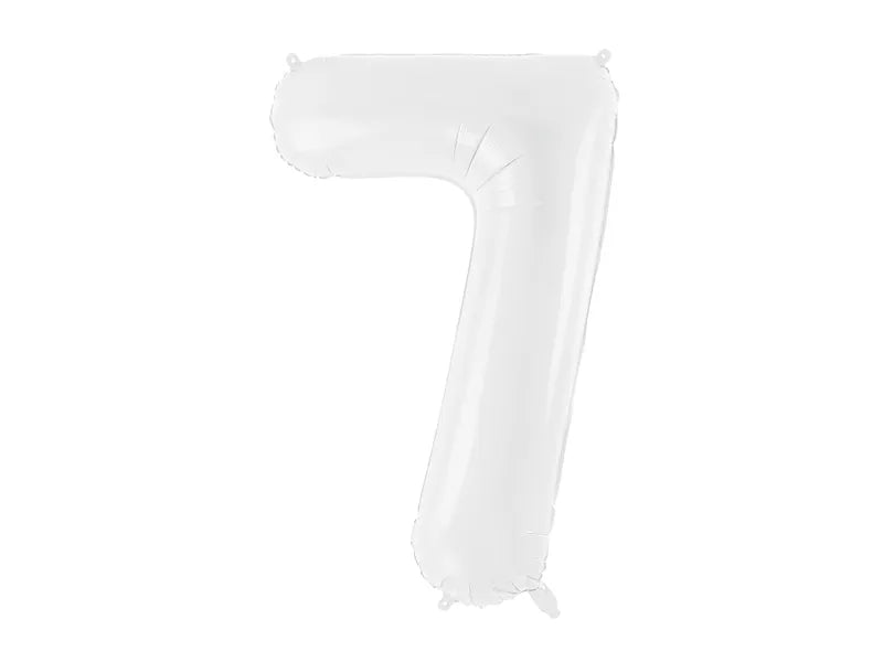 Baltos spalvos foliniai balionai skaičiai nuo 0 iki 9 , 86cm