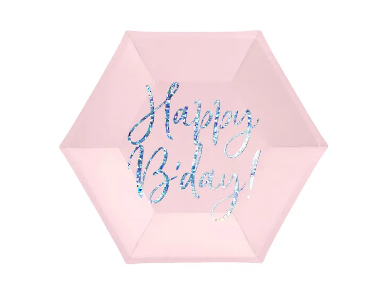 Popierinės lėkštutės "Happy birthday" (6vnt./20cm)