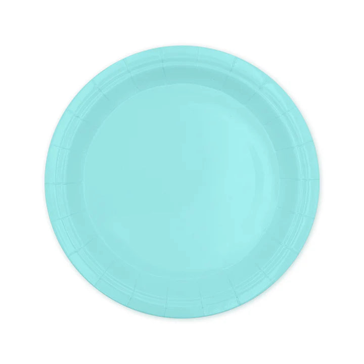 Popierinės lėkštės vienspalvės, melsvos (18 cm, 6 vnt.)