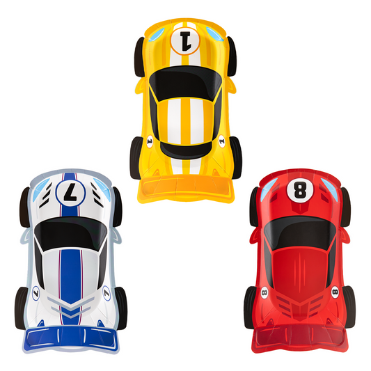 Popierinės lėkštės "Lenktyniniai automobiliai" (23x13 cm, 6 vnt.)