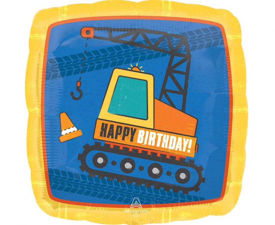 Folinis balionas "Construction Happy Birthday"