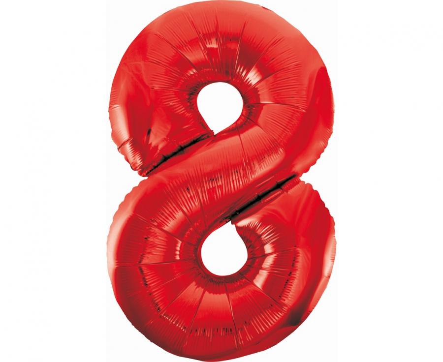 Folinis balionas skaičius raudonos spalvos nuo 0 iki 9, 85cm
