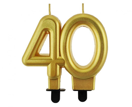 Žvakutė skaičius "40" ( auksinė , 8,0 cm) (Copy)