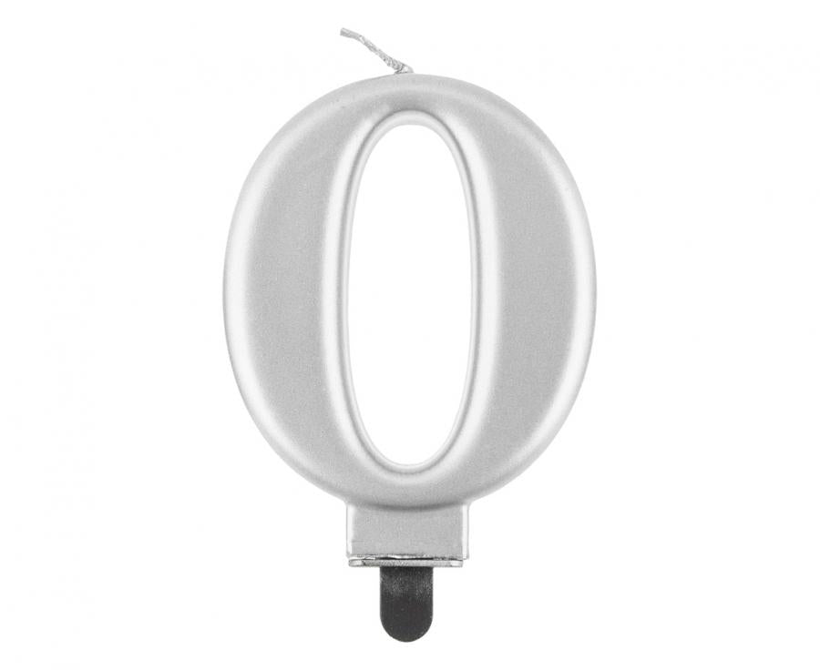 Žvakutės skaičiai (sidabro spalvos) skaičiai nuo 0 iki 9 , 9cm