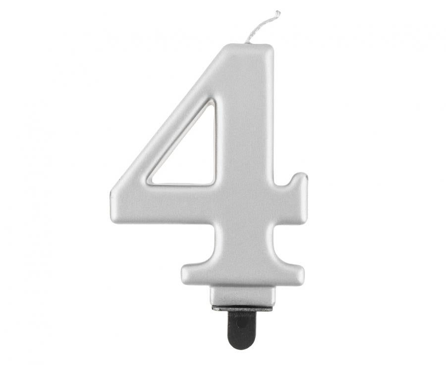 Žvakutės skaičiai (sidabro spalvos) skaičiai nuo 0 iki 9 , 9cm