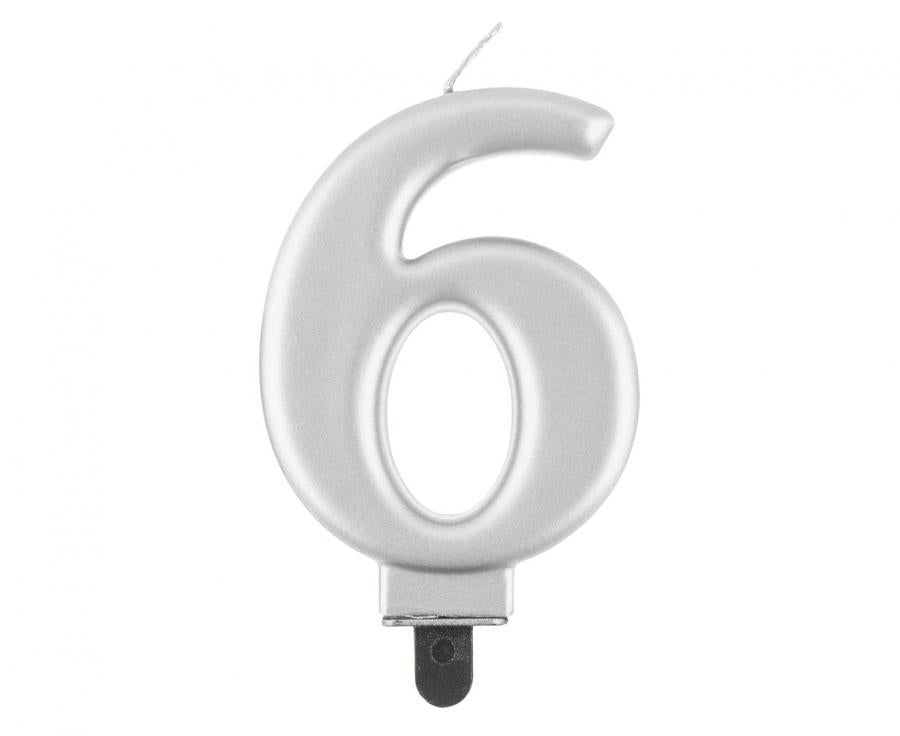 Žvakutės skaičiai (sidabro spalvos) skaičiai nuo 0 iki 9 , 9cm