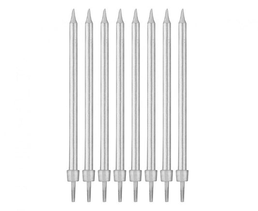 Žvakutės "sidabro spalvos", (10cm.,8 vnt.)