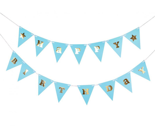 Popierinė vėliavėlių girlianda "Happy birthday " 300cm