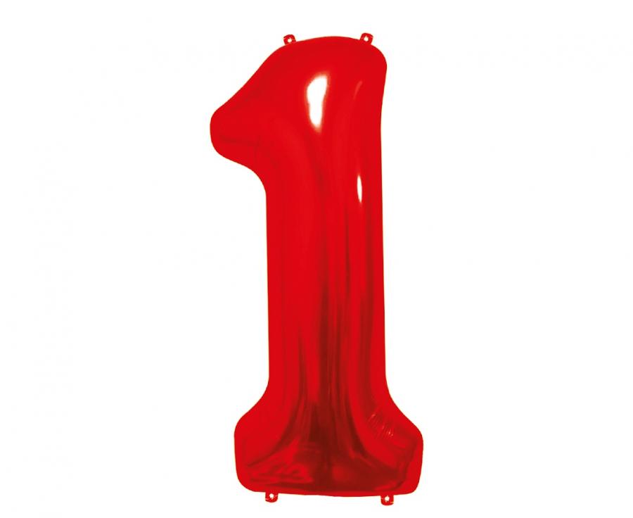 Folinis balionas skaičius raudonos spalvos nuo 0 iki 9, 85cm