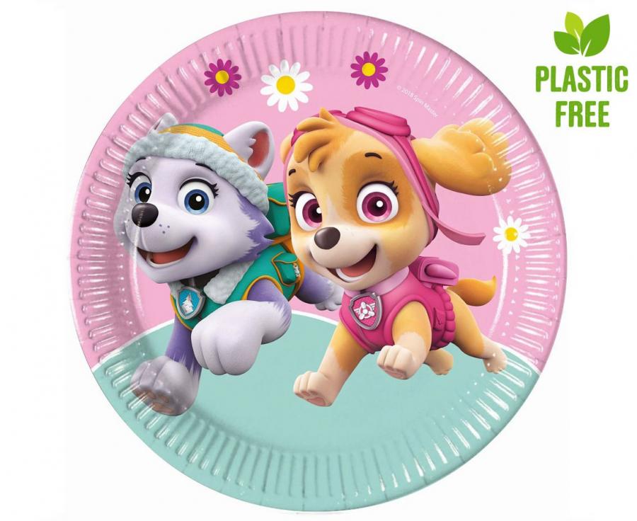 Popierinės lėkštutės "Paw Patrol Skye & Everest", (8 vnt./23 cm)