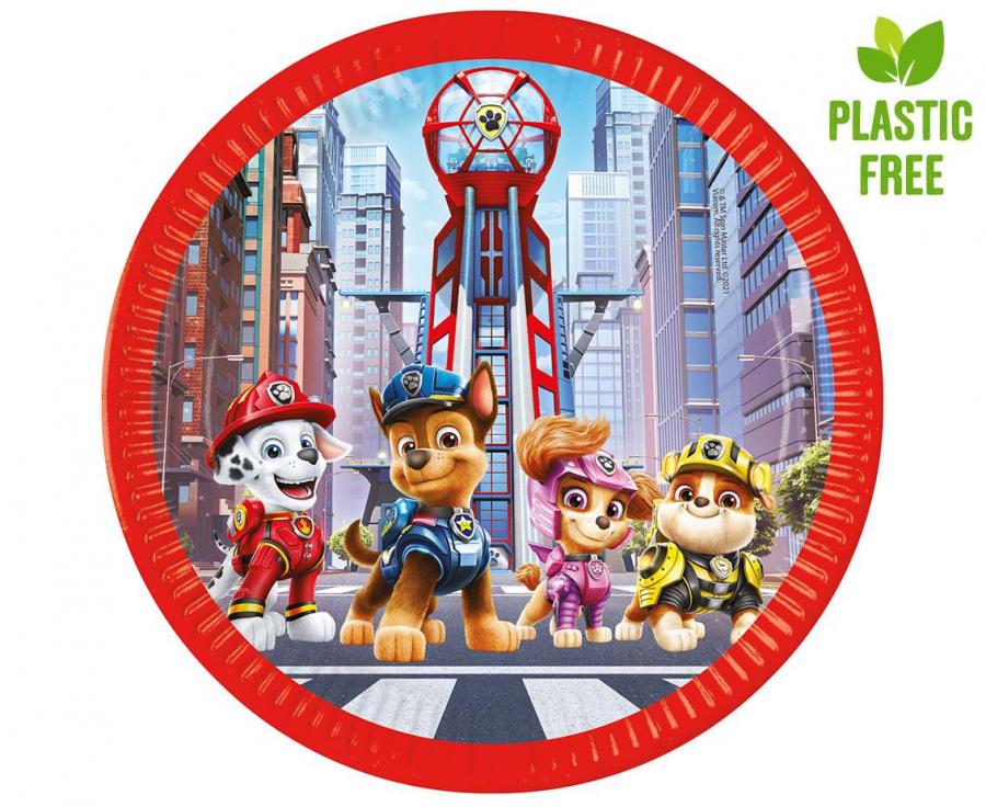 Popierinės lėkštutės "Paw Patrol: The Movie", (8 vnt./23 cm)