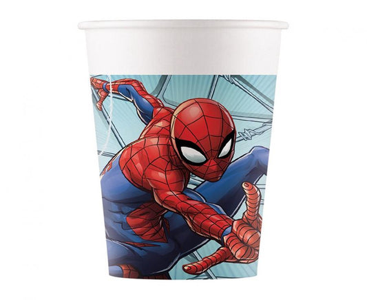 Popieriniai puodeliai "Spiderman" (8vnt/200ml)