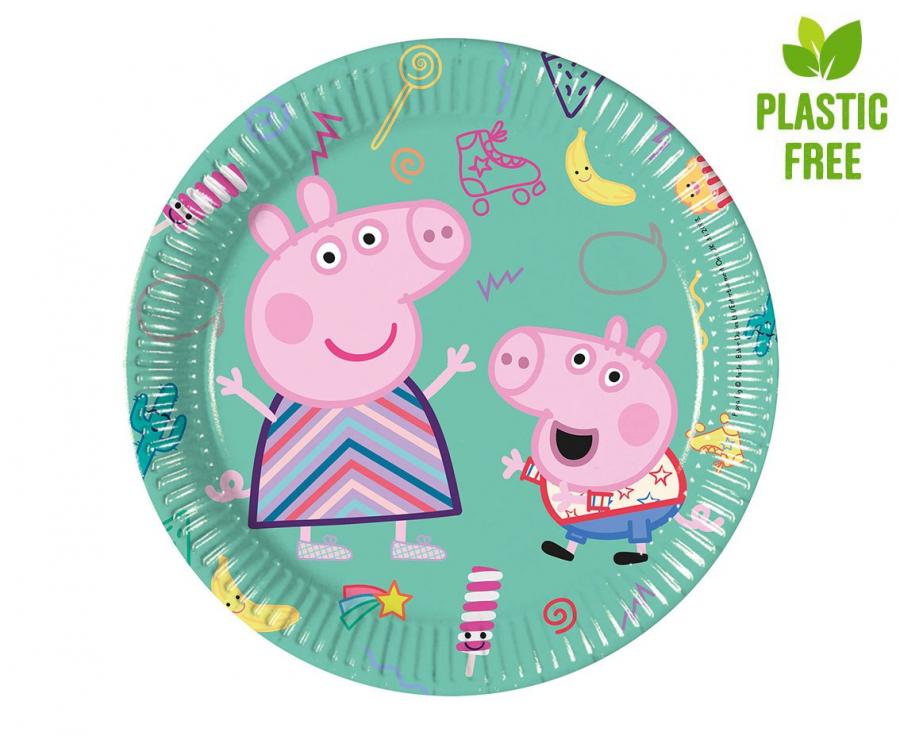 Popierinės lėkštutės "Peppa pig"20 cm, 8 pcs