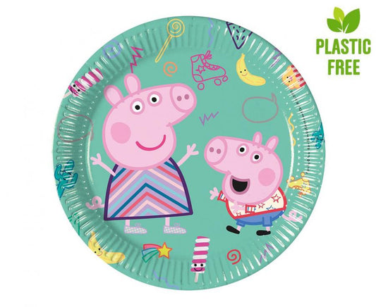 Popierinės lėkštutės "Peppa pig"20 cm, 8 pcs