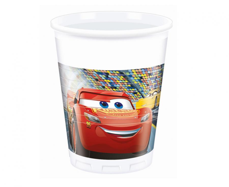 Plastikiniai puodeliai "Cars 3 (Disney)" (8vnt/200ml)