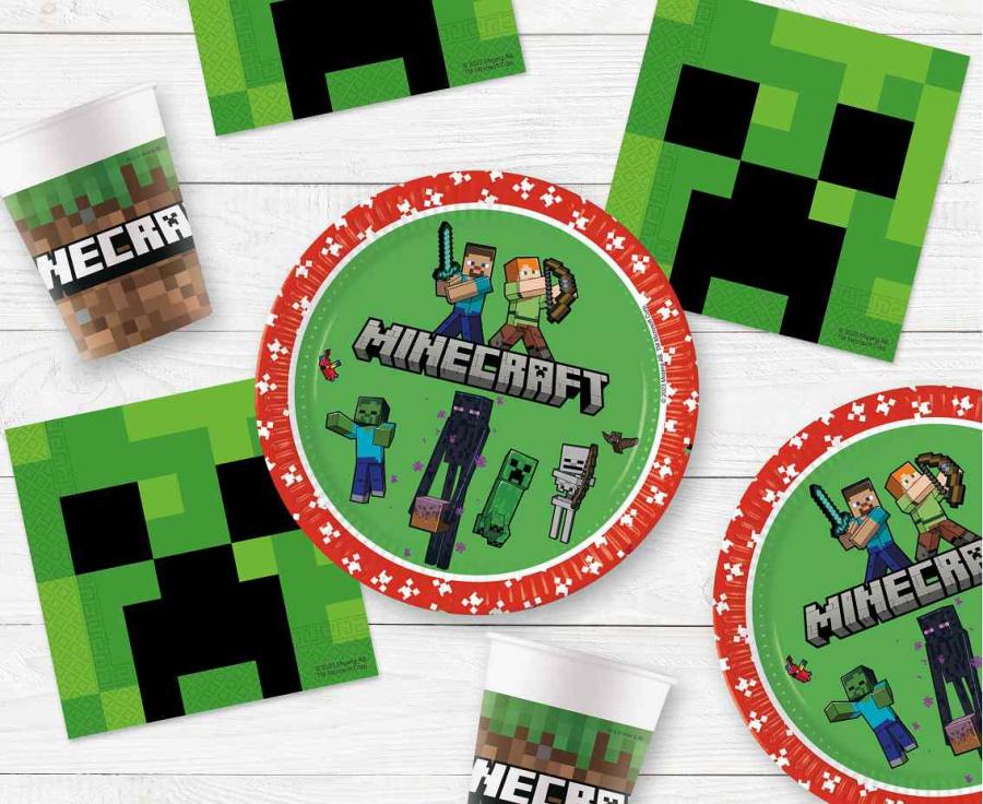 Popierinės lėkštutės "Minecraft (next generation)", (8 vnt./23 cm)