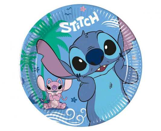 Popierinės lėkštutės "Stitch", (8 vnt./20 cm)