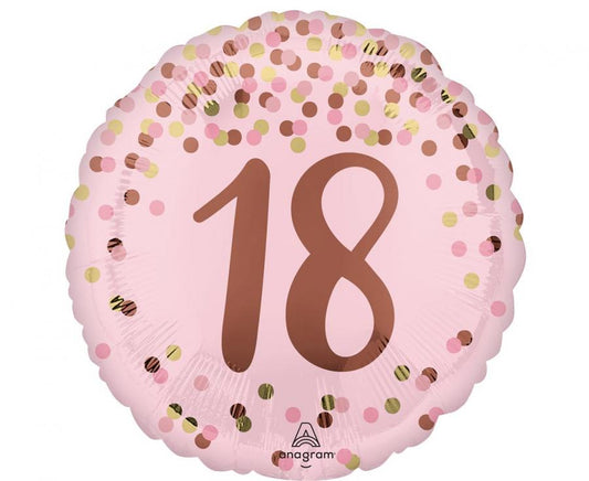 Folinis balionas "18 metų sukaktis" rožinis