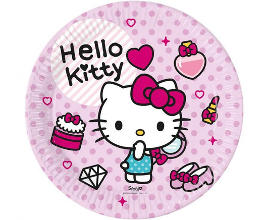 Popierinės lėkštutės "Hello Kitty " (8 vnt./23 cm)