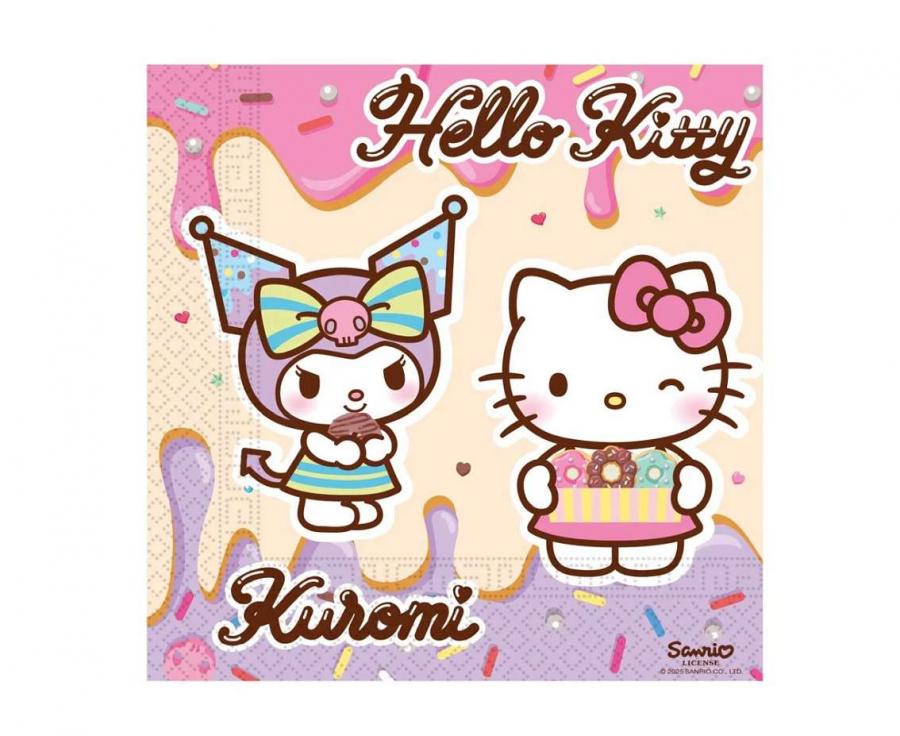 Servetėlės "Hello Kitty ir Kuromi" ,(20vnt.)