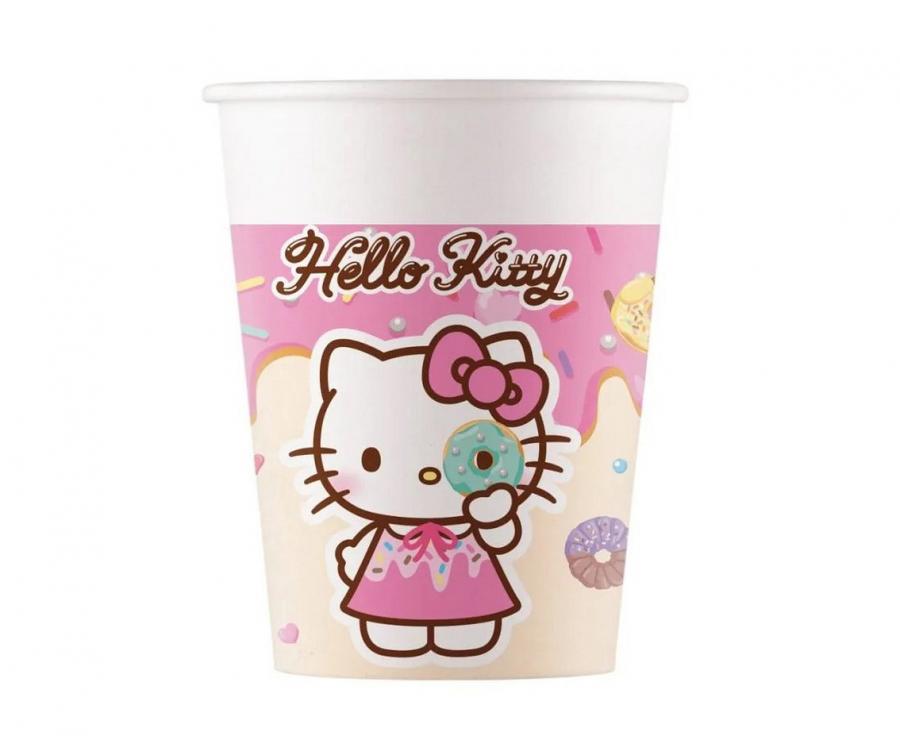 Popieriniai puodeliai "Hello Kitty ir Kuromi" (8vnt/200ml)