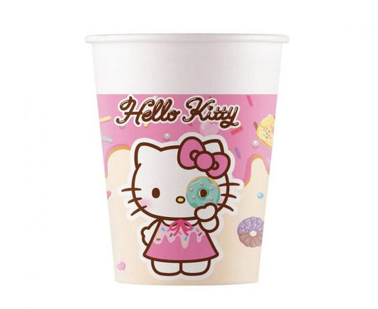 Popieriniai puodeliai "Hello Kitty ir Kuromi" (8vnt/200ml)