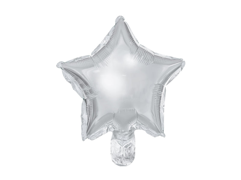 Foliniai balionai "Žvaigždutės" 25cm, 25vnt. sidabrinės